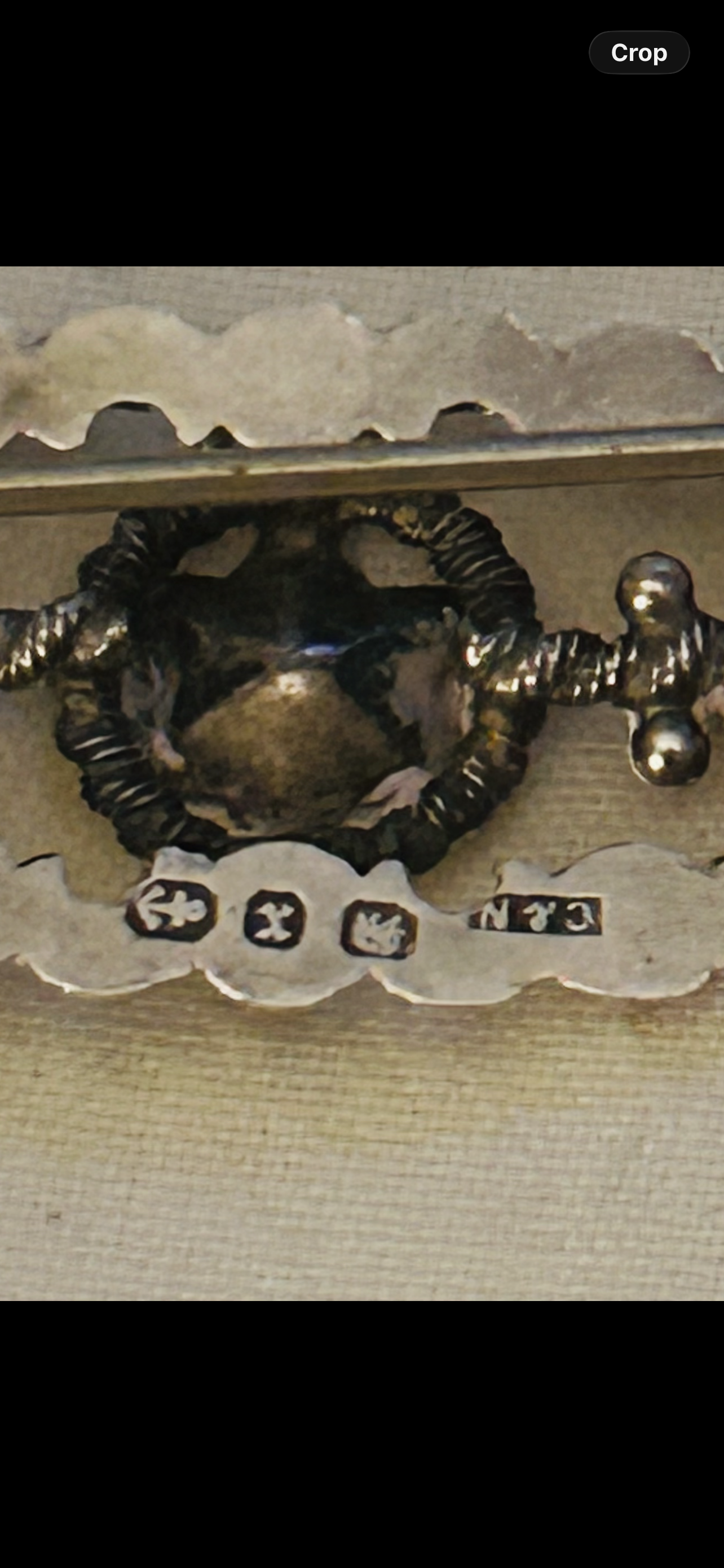 Antique Sterling Silver Celestial Star & Crescent Moon Brooch Fully Hallmarked