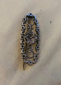 Antique Sterling Silver Celestial Star & Crescent Moon Brooch Fully Hallmarked