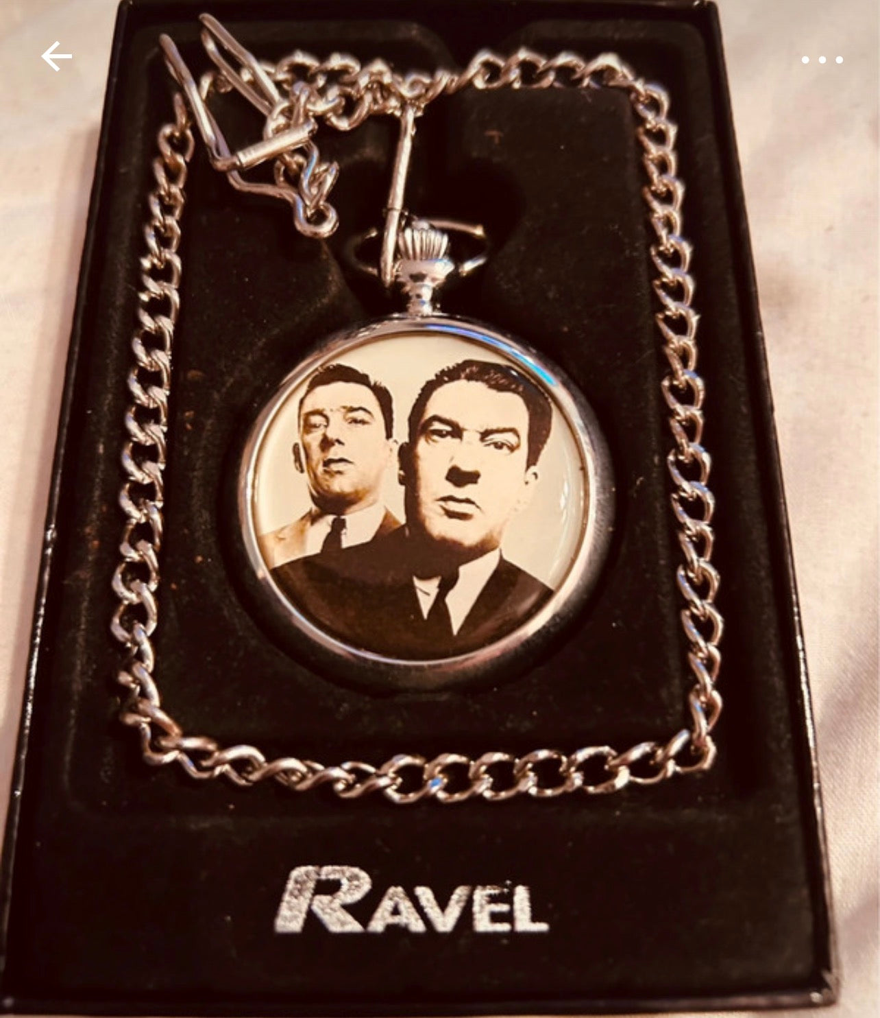 Ravel Kray Twins Pocket Watch with Chain Ronnie Reggie London Gangster Memorabilia