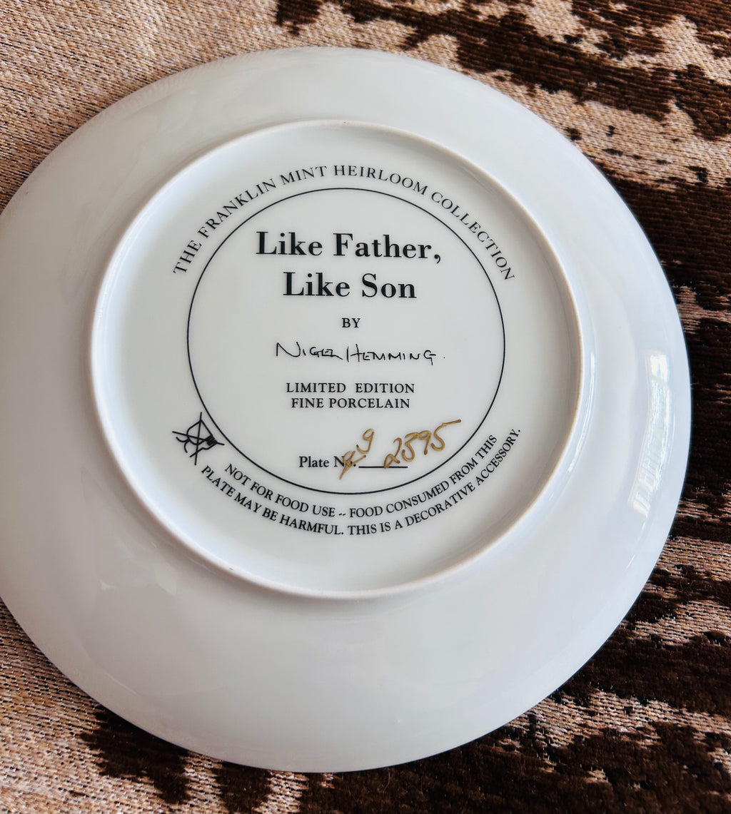 Nigel Hemming Like Father Like Son Black Labrador Puppy Franklin Mint Limited Edition Plate