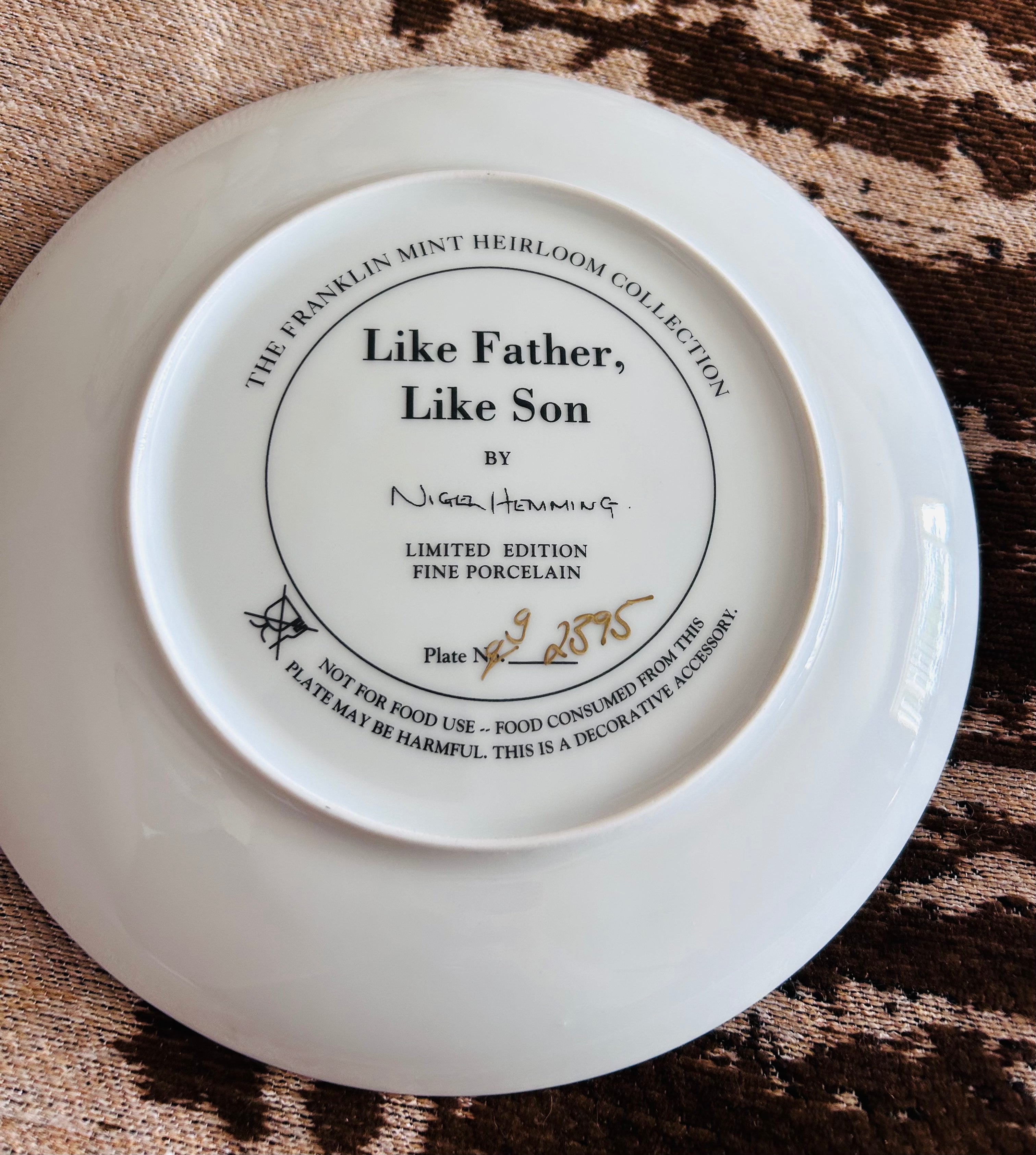 Nigel Hemming Like Father Like Son Black Labrador Puppy Franklin Mint Limited Edition Plate