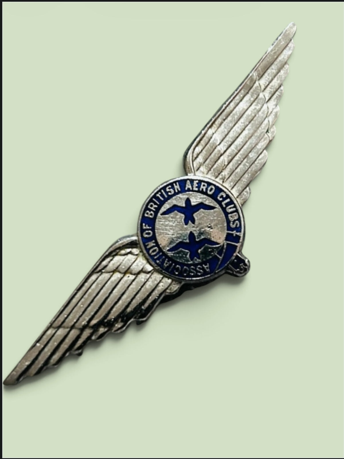 Vintage 1950s Association of British Aero Clubs ABAC Pilot Wings Badge Fattorini