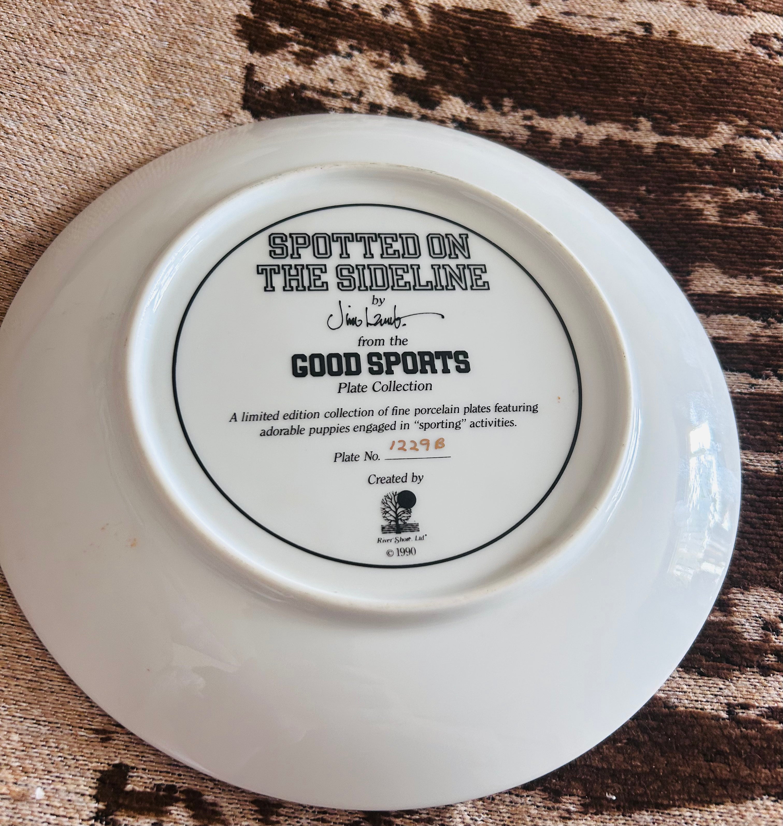 Vintage Jim Lamb Spotted on the Sideline Dalmatian Football Collector Plate 1990