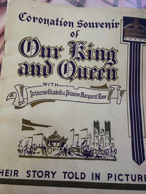 1937 King George VI Queen Elizabeth Coronation Souvenir Royal Family Picture Book x2