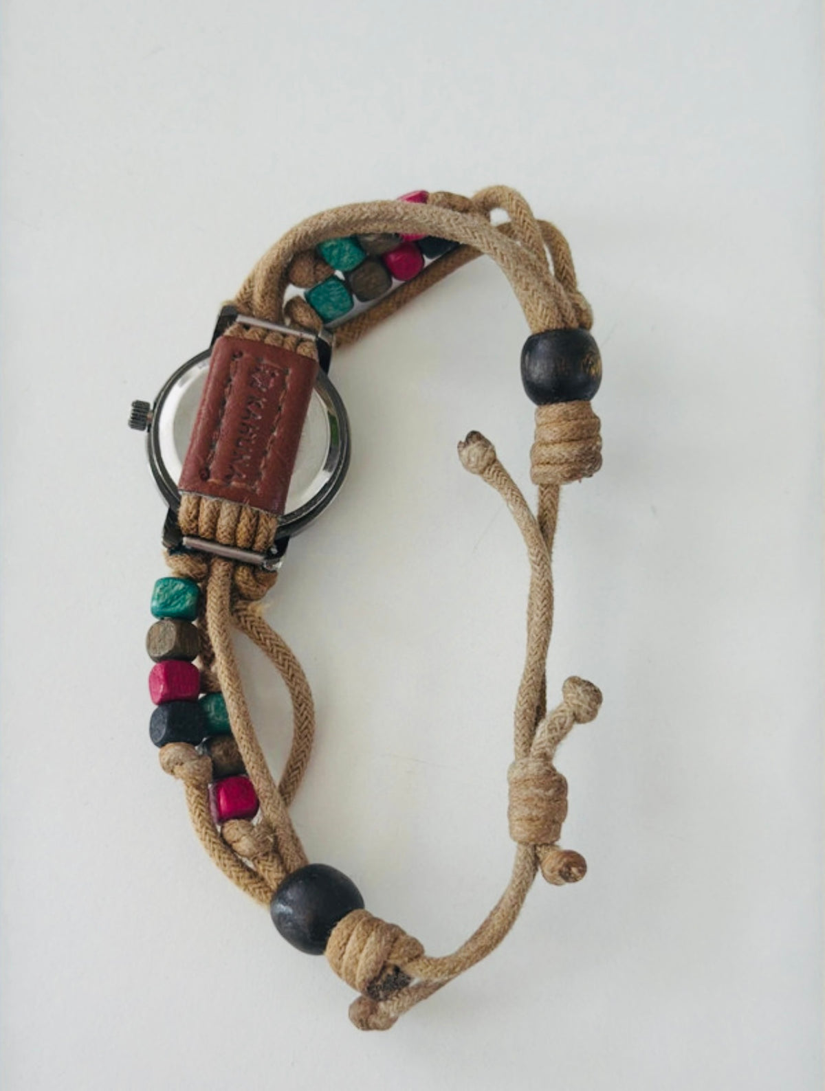 Y2K Kahuna Ladies Boho Beaded Watch Surf Festival Cord Strap Fully Working
