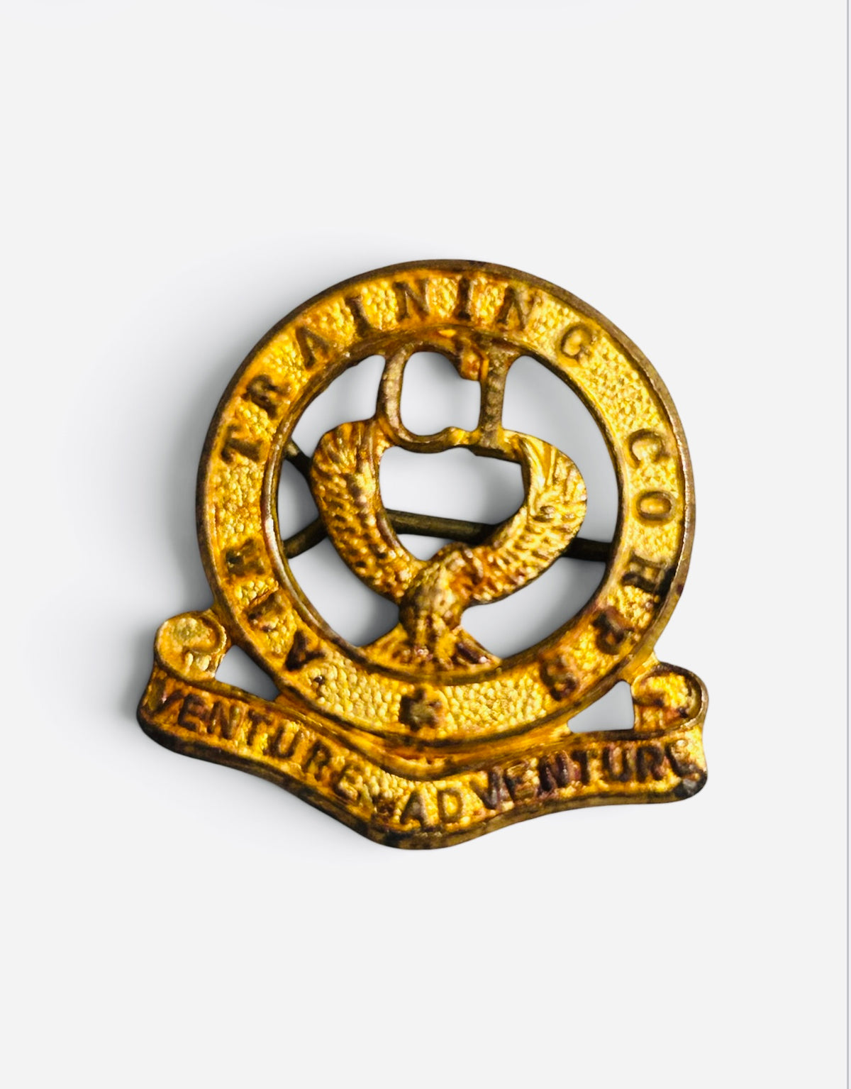 Vintage Air Training Corps ATC Venture Adventure Gilt Pin Badge