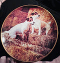 Danbury Mint In the Hay Mandie Haywood Jack Russell Porcelain Collector Plate 22ct Gold