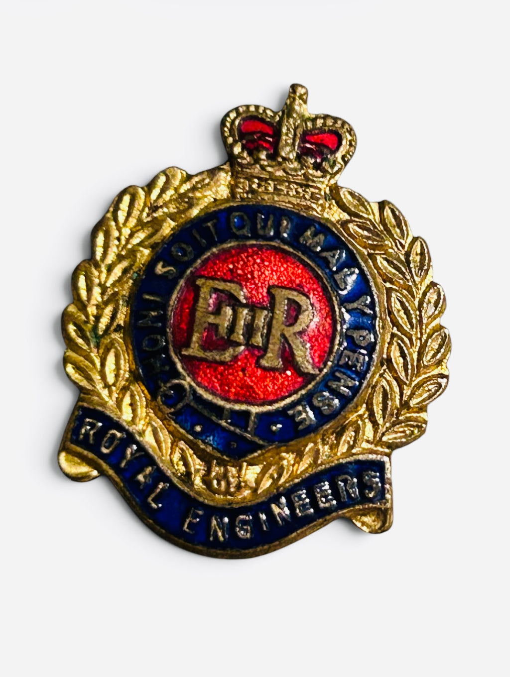 Vintage Royal Engineers EIIR Miniature Enamel Regimental Emblem 18.6mm