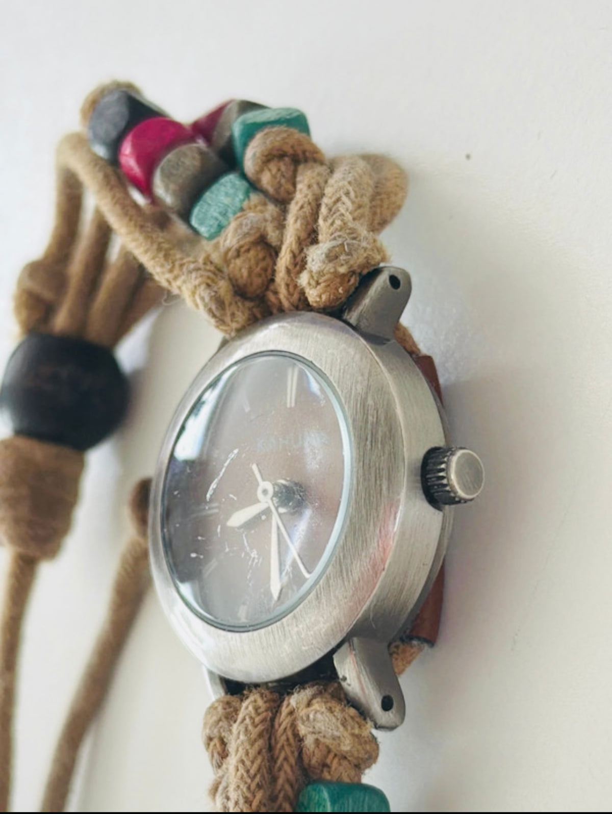 Y2K Kahuna Ladies Boho Beaded Watch Surf Festival Cord Strap Fully Working