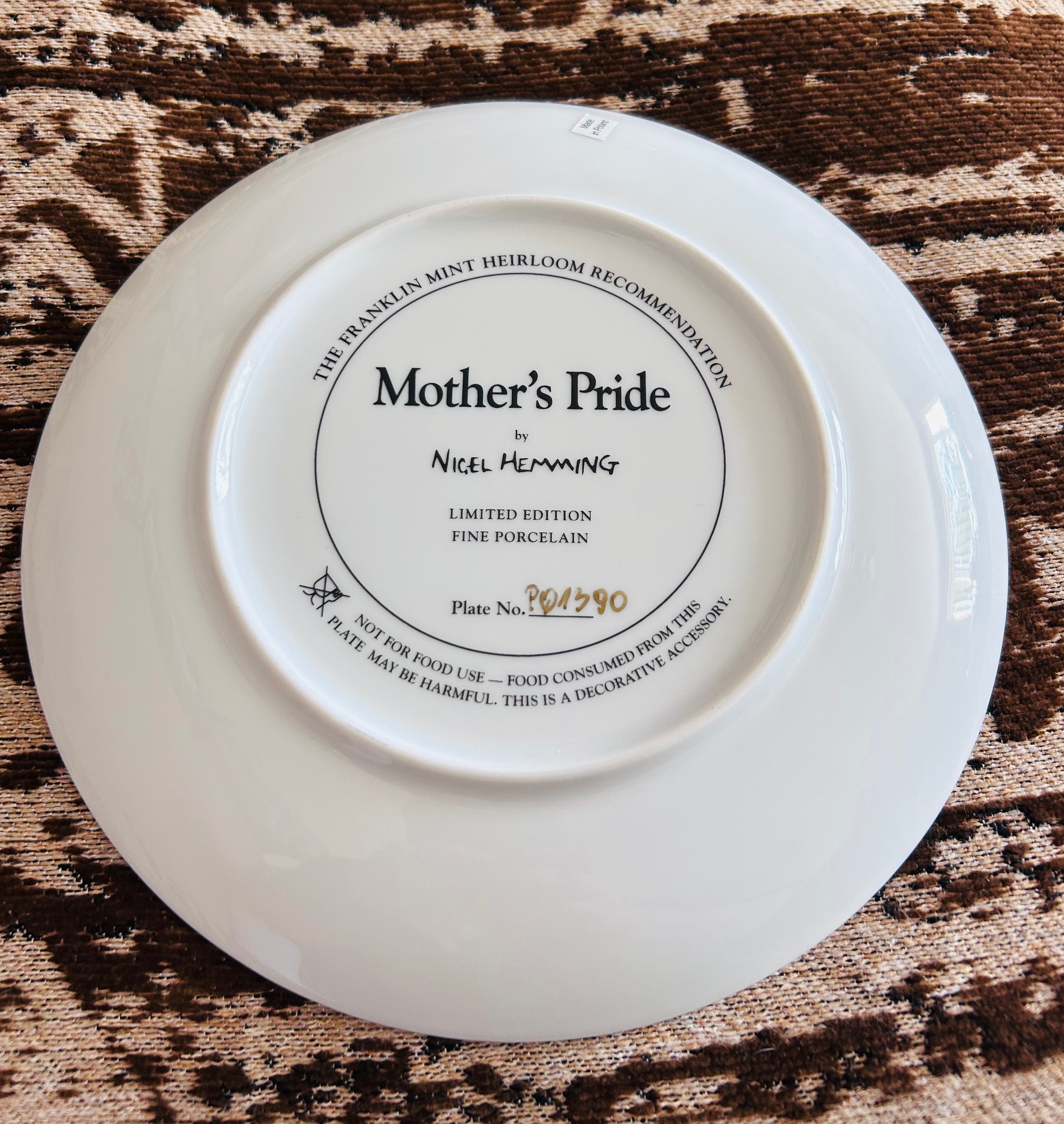 Nigel Hemming Mother’s Pride Springer Spaniel Puppies Franklin Mint Limited Edition Plate