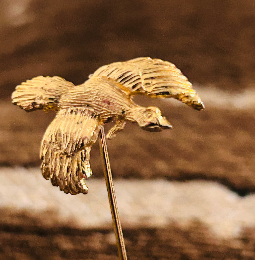 Vintage 1960s Flying Game Bird Cufflinks & Stick Pin Boxed Set Pat 2920363