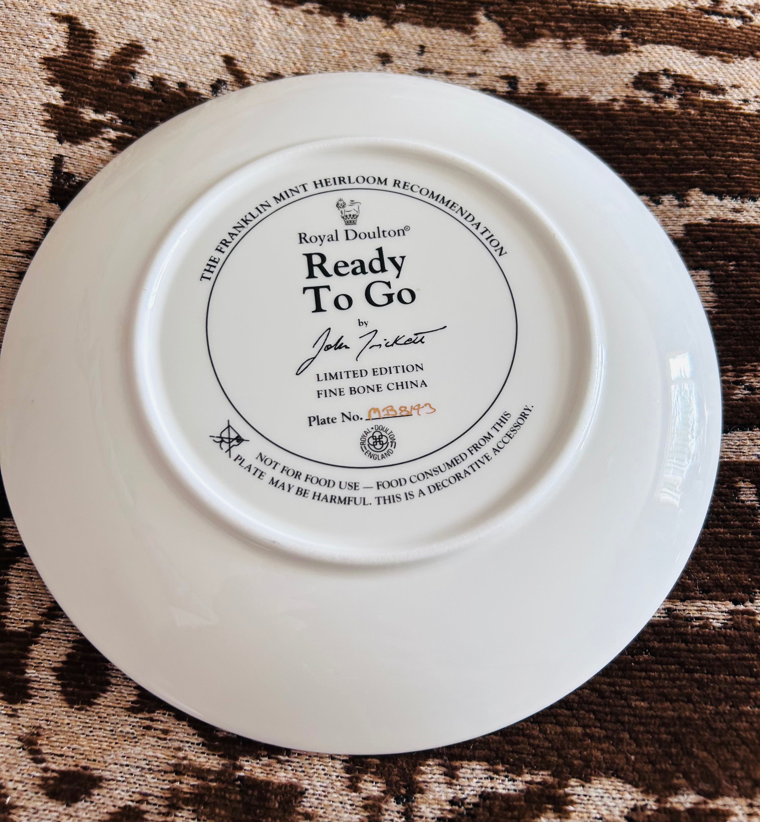 Royal Doulton John Trickett Ready To Go Black Labrador Dogs Limited Edition Collector Plate