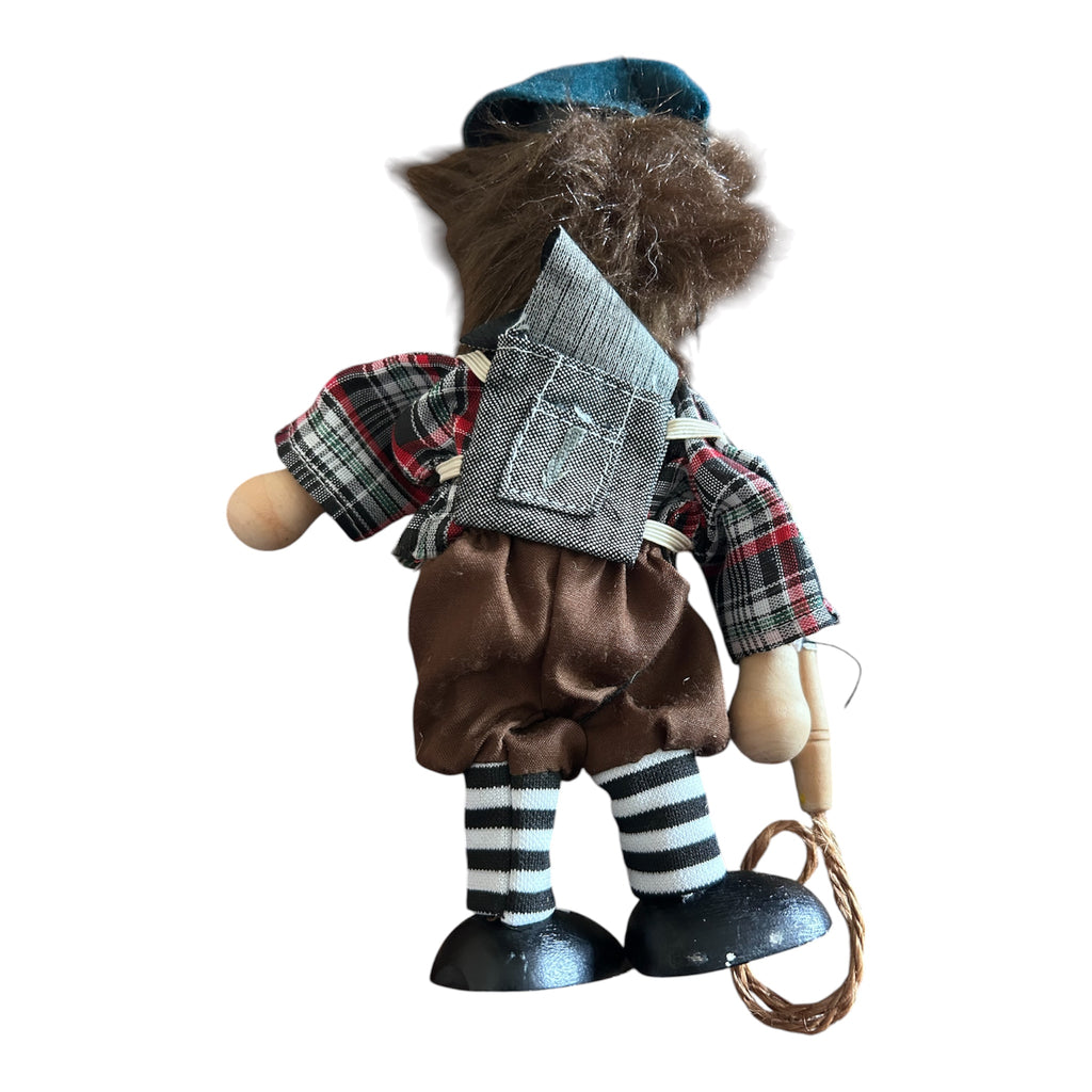 Vintage Zdeněk Černý Czech Wooden Marionette Puppet Tramp Wanderer