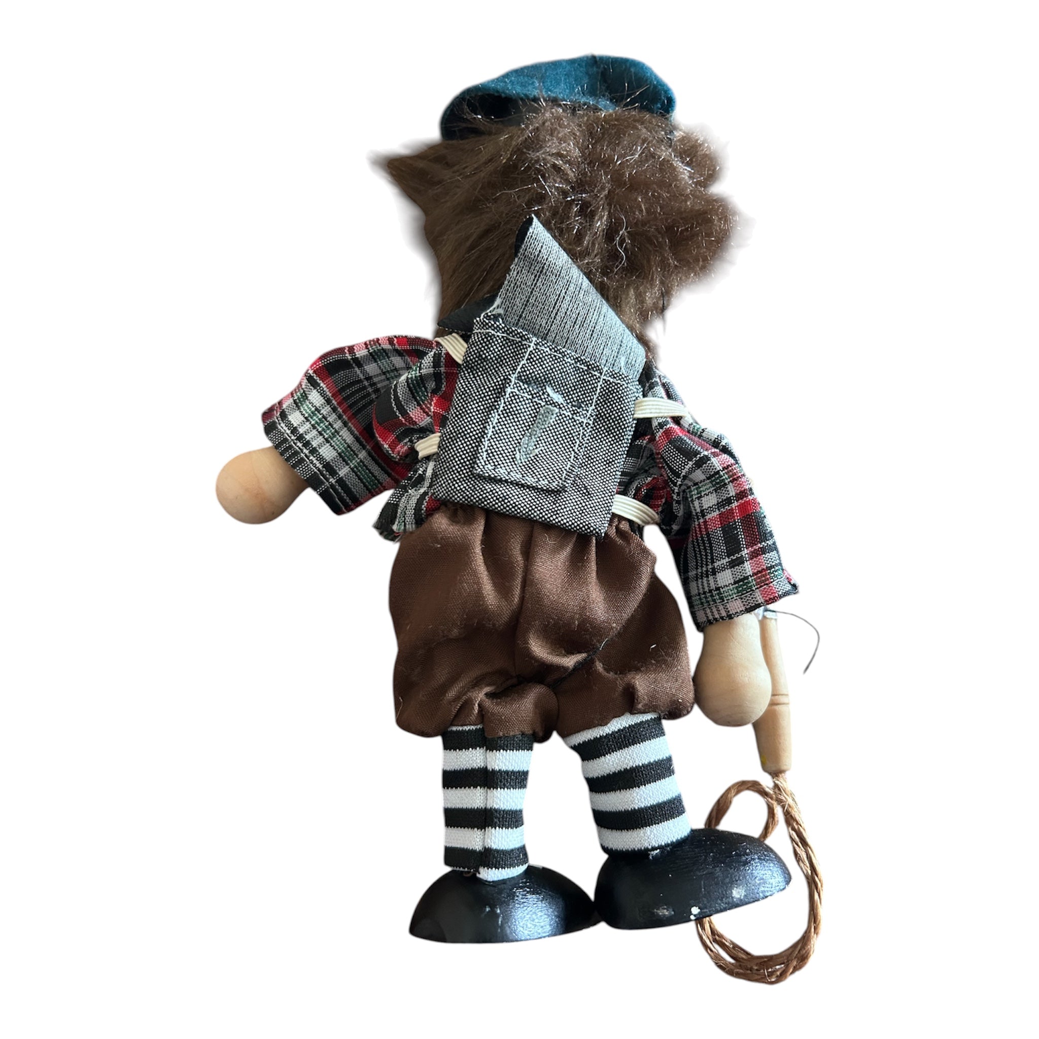 Vintage Zdeněk Černý Czech Wooden Marionette Puppet Tramp Wanderer