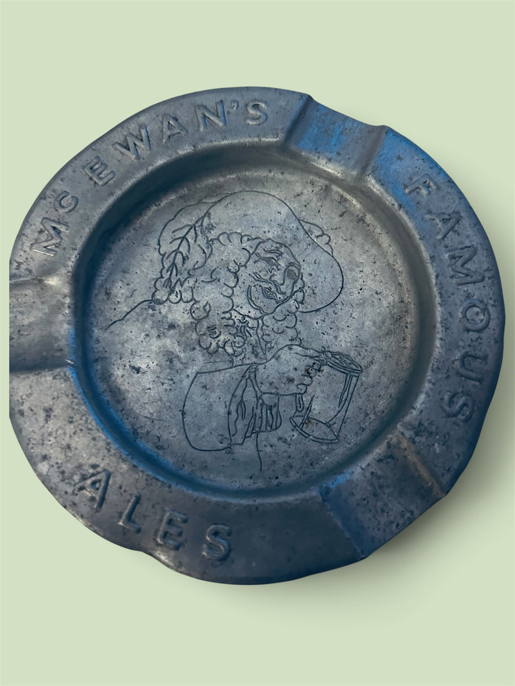 Vintage McEwan’s Famous Ales Advertising Metal Ashtray Breweriana Pub Collectable x 2 Pack