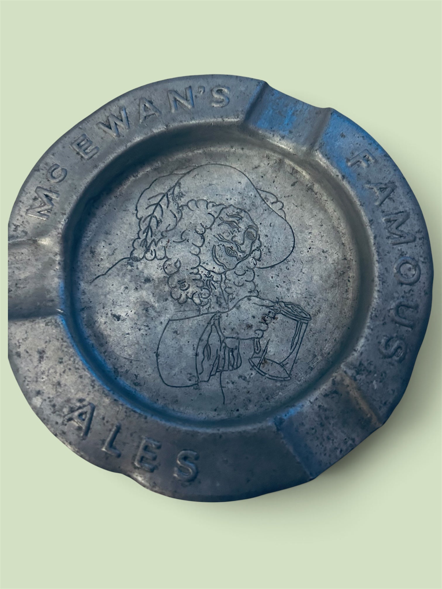 Vintage McEwan’s Famous Ales Advertising Metal Ashtray Breweriana Pub Collectable x 2 Pack