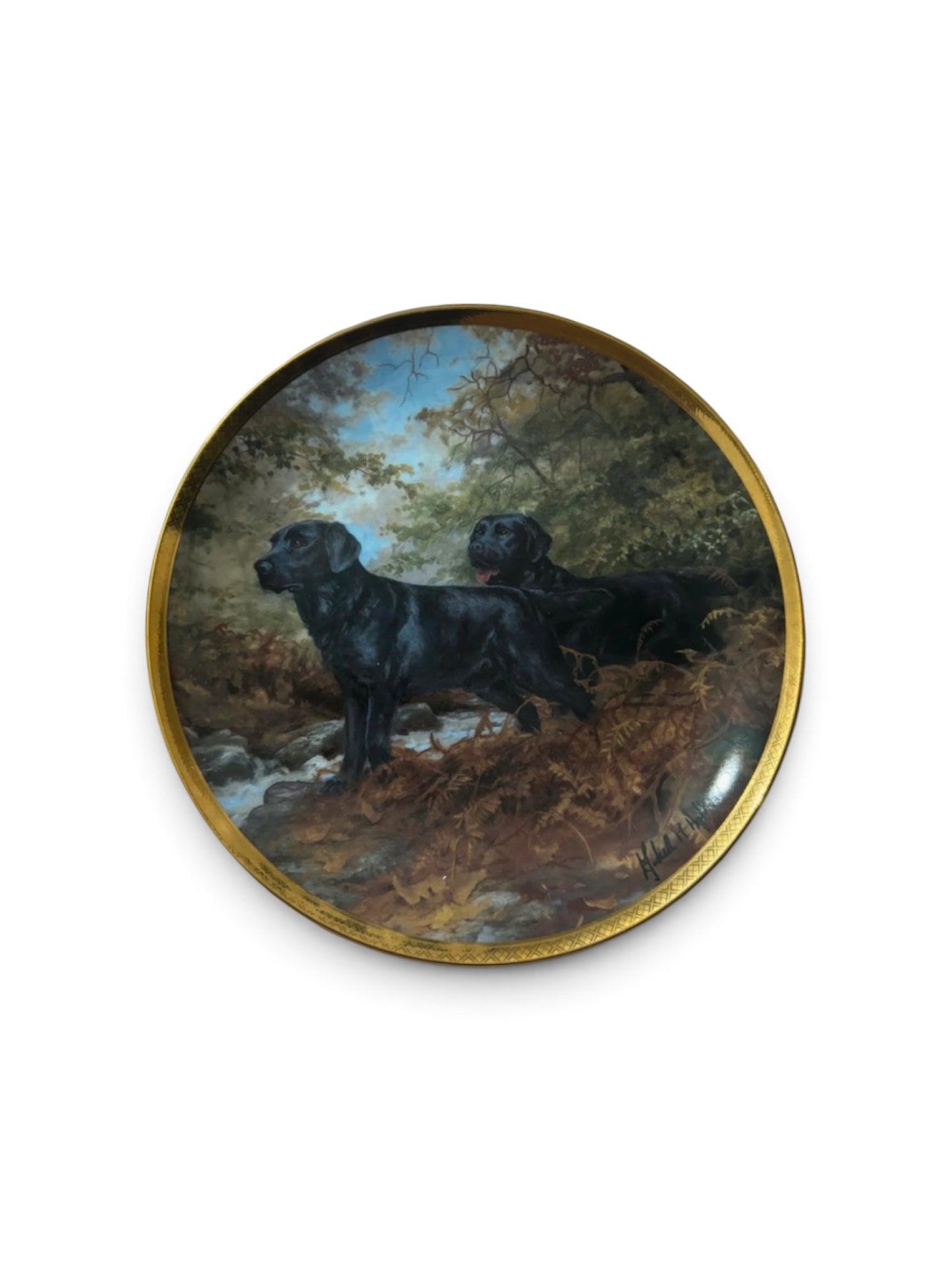 Royal Doulton End of the Trail Black Labradors Limited Edition Collector Plate