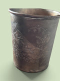 Antique Rudolphe Engraved Silver Plated Copper Beaker Floral Victorian Edwardian Cup