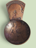 1921 George V Penny Trench Art Tea Caddy Spoon Handmade Coin Curio