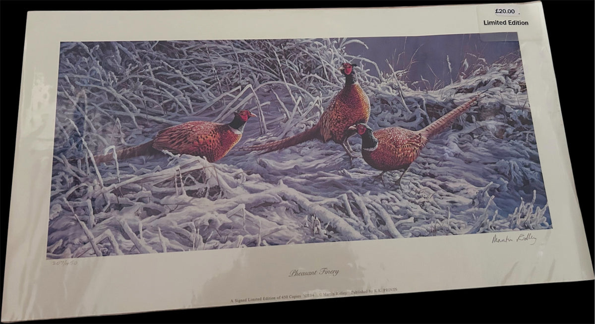 Martin Ridley Pheasant Finery Signed Limited Edition Print 207/450 Country Art