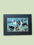 Cecil Aldin Reproduction Basset Hounds Dog Print Country Art 8x6 Mounted