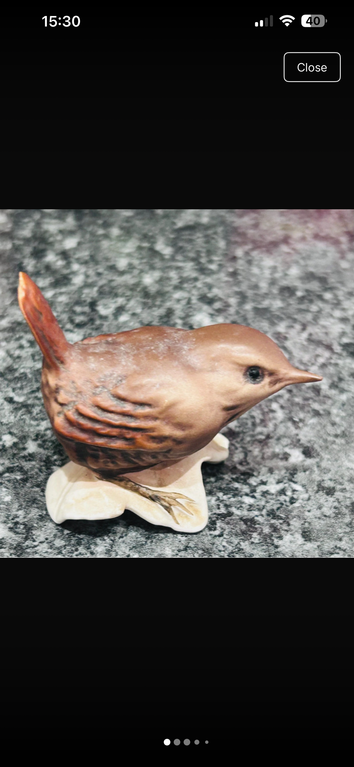 Vintage German Geoland Wren Bird Figurine No 209 Ceramic Ornament