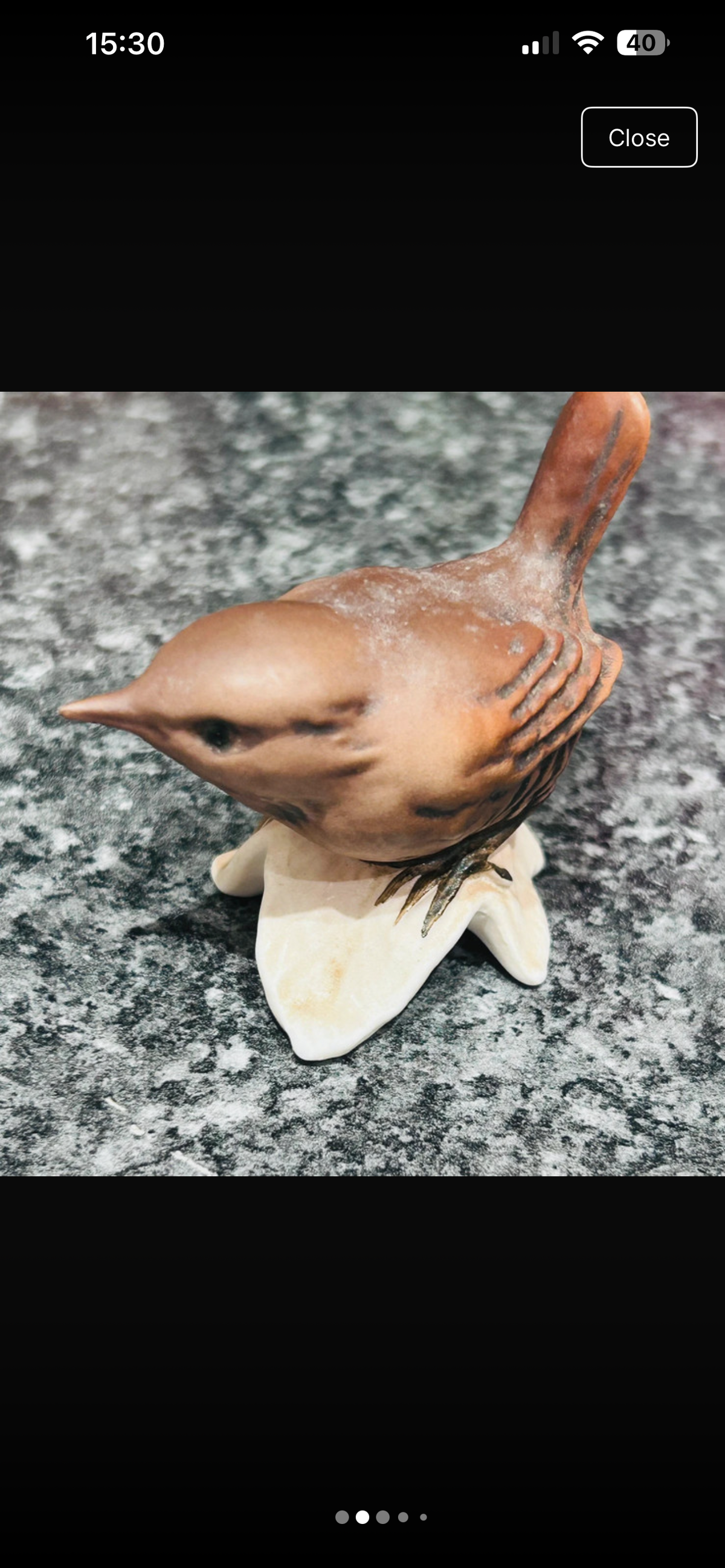 Vintage German Geoland Wren Bird Figurine No 209 Ceramic Ornament