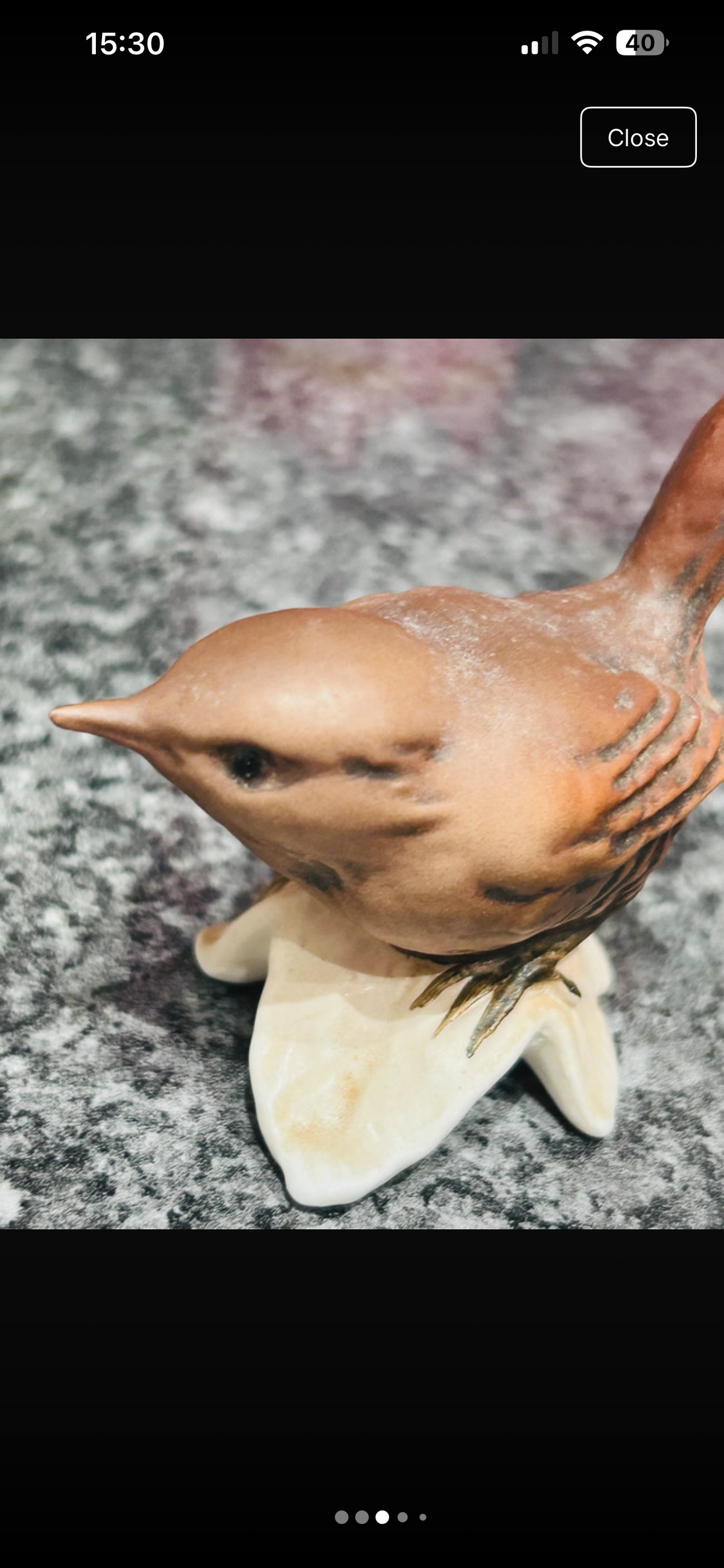 Vintage German Geoland Wren Bird Figurine No 209 Ceramic Ornament
